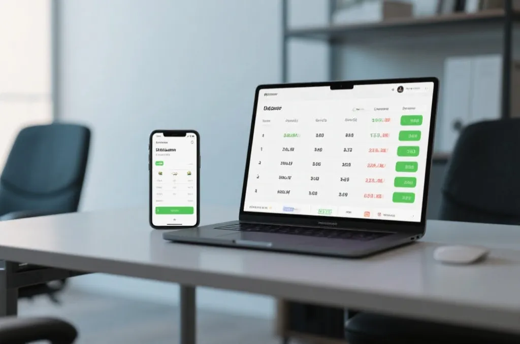 手机与电脑屏幕显示足球比赛数据