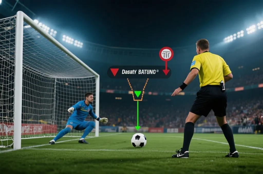 点球判罚与伤停补时的流程图解，球门前紧张瞬间